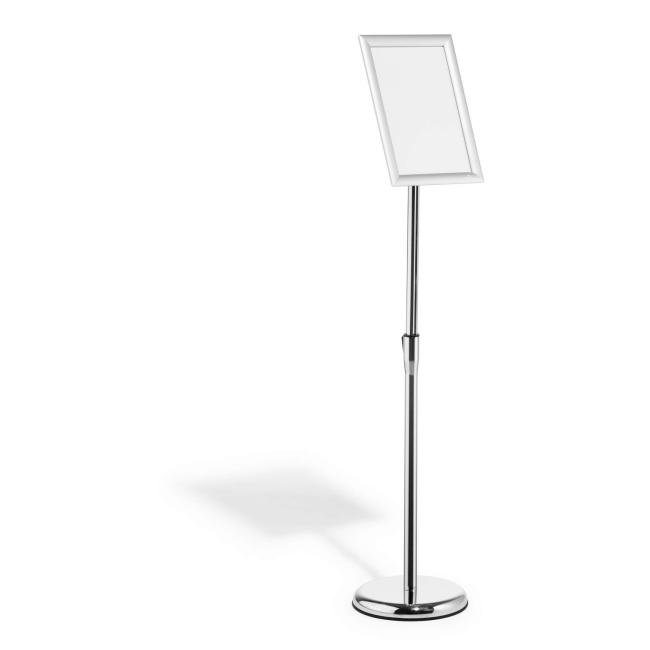 Floor information stand with aluminum frame A4, silver