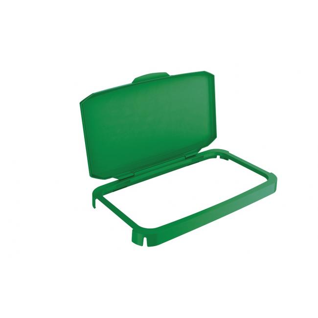 Hinged basket lid DURABIN 60 with green frame