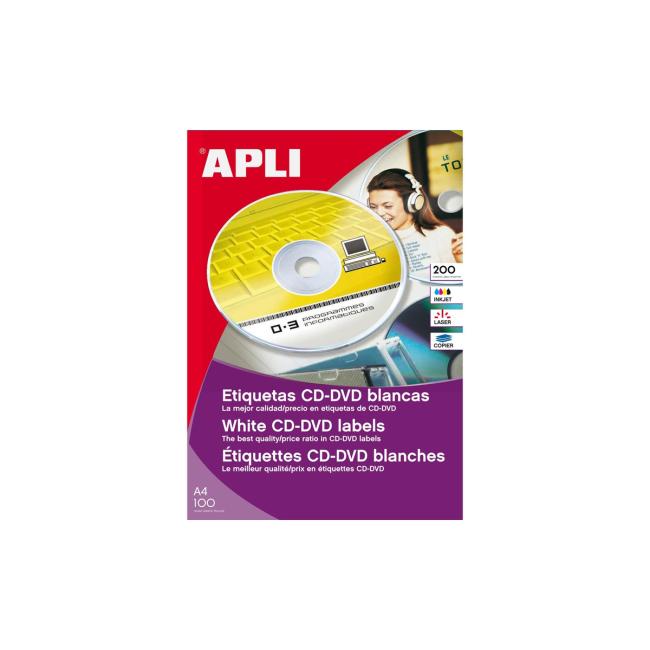 [AG101141] Etikety univerzálne na CD/DVD priemer 114mm Agipa 100 listov