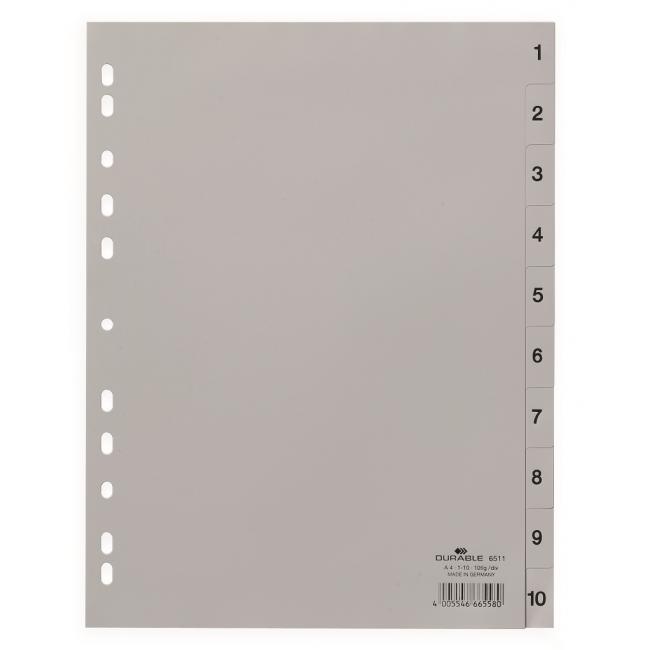 Plastic distributor DURABLE 1-10 gray