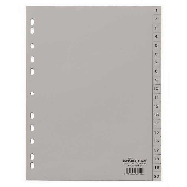 Plastic distributor DURABLE 1-20 gray