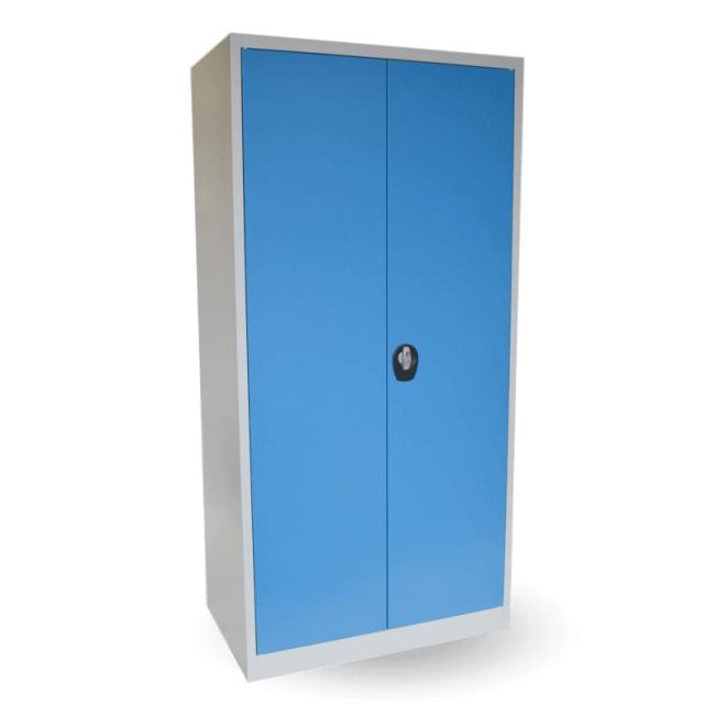 [AA000222] Deep storage cabinet, h.195 x w.105 x d.63cm, RAL7035 grey, RAL5012 blue