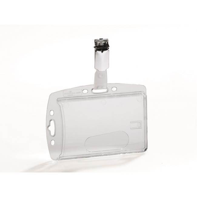 Plastic card tag with clip DURABLE 85x54mm 25 pcs