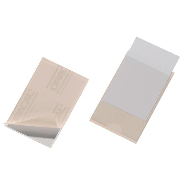 Self-adhesive business card pocket with opening on the side DURABLE 63x94mm 10 pcs