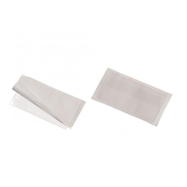 Self-adhesive business card pocket with flap DURABLE 106x65mm 10 pcs