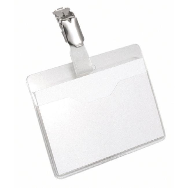 Hang tag with clip horizontal half-open DURABLE 90x60 mm 25 pcs