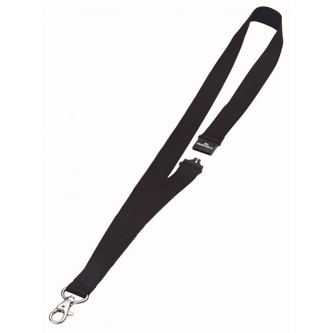 Hanging strap DURABLE 20mm with staple black 10 pcs