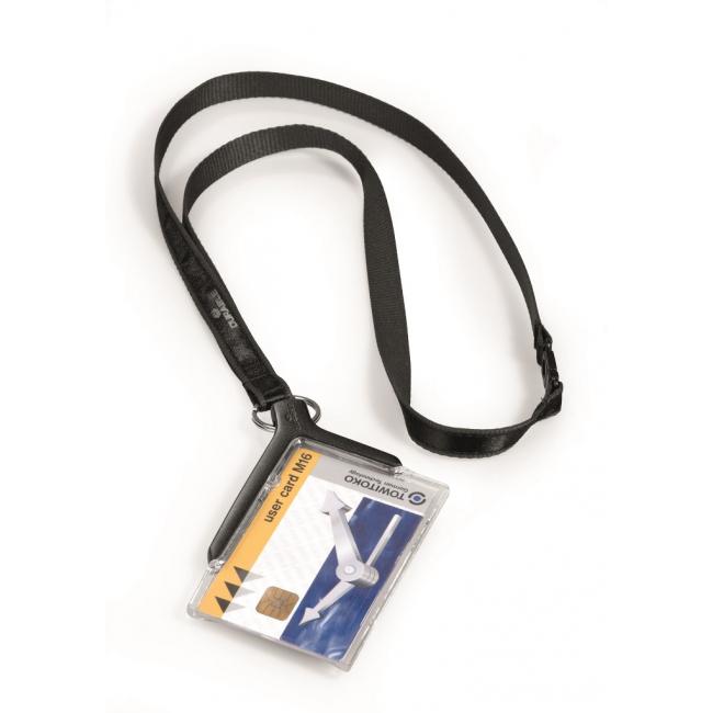 Plastic card holder with strap DURABLE CARD HOLDER DE LUXE 85x54mm 10 pcs