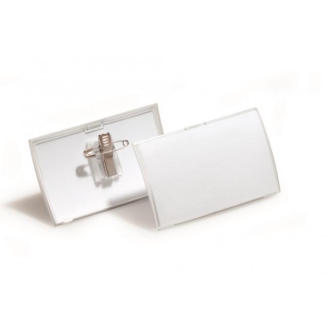 [DU821119] Okrúhla visačka PP klip+pin DURABLE CLICK FOLD 75x40mm 25ks