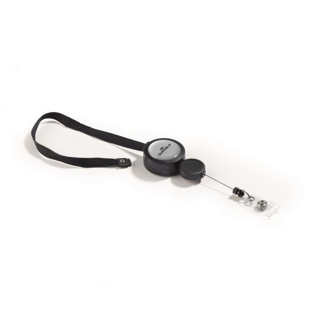 Závesný popruh DURABLE JOJO PLUS s kotúčom čierny 10 ks