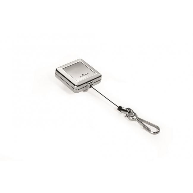 Retractable square metal disc with a DURABLE JOJO CHROME QUADRO silver 1pc