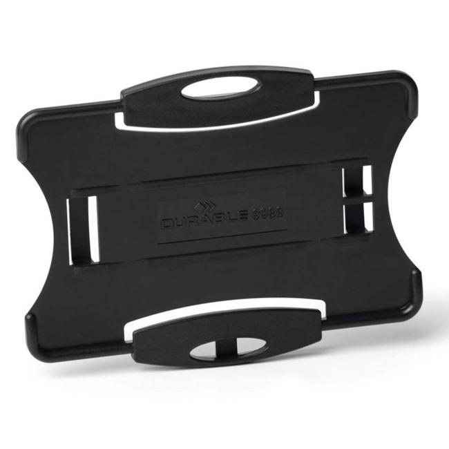 Plastic card tag open DURABLE ECO black 87x54mm 10 pcs