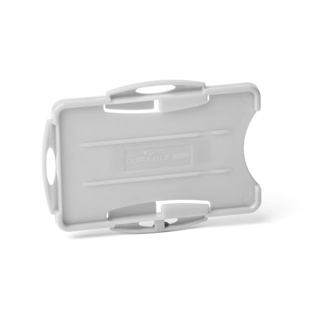 Visačka na 2 plastové karty otvorená DURABLE ECO šedá 87x54mm 10 ks