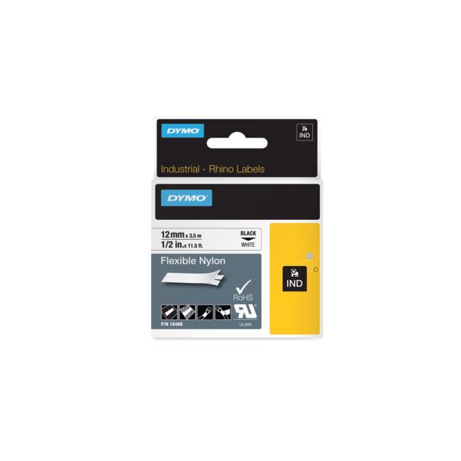[DY718100] Flexible nylon tape Dymo Rhino 12 mm white/black
