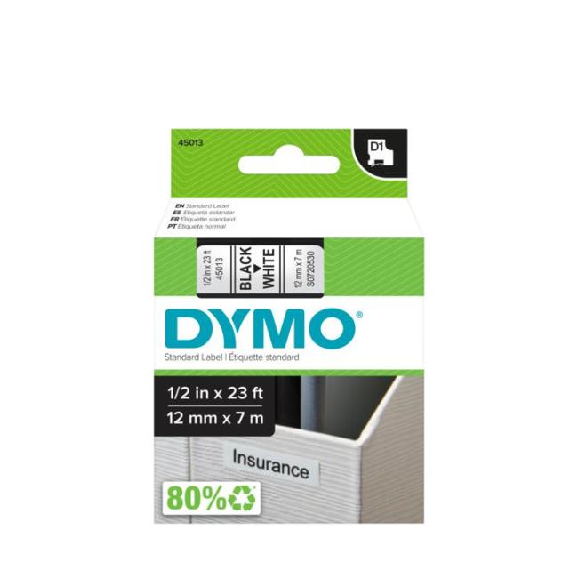 Self-adhesive tape Dymo D1 12 mm white/black