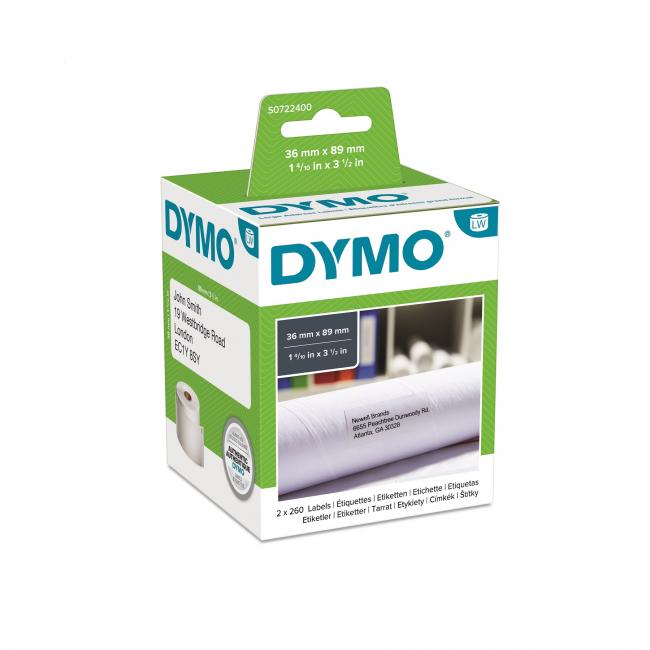 [DY722400] Samolepiace etikety Dymo LW 89x36mm adresované veľké biele 520 ks