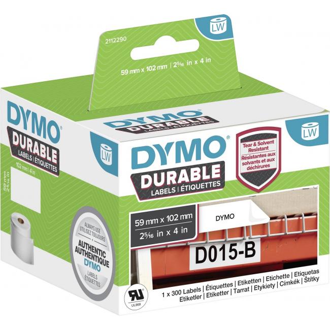 Self-adhesive labels Dymo LW 102x59mm polypropylene with white protective layer