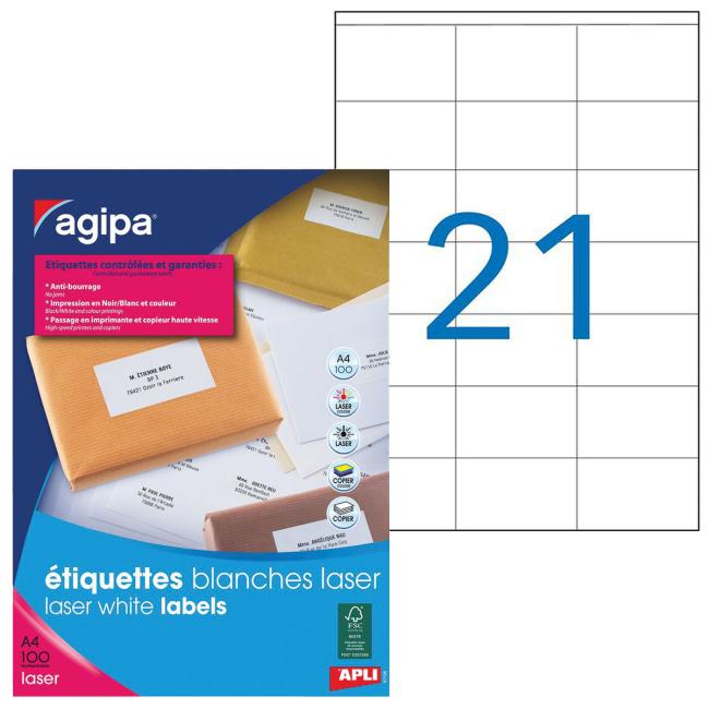 [AG119063] Etikety laserové 70x42mm Agipa A4 100 listov