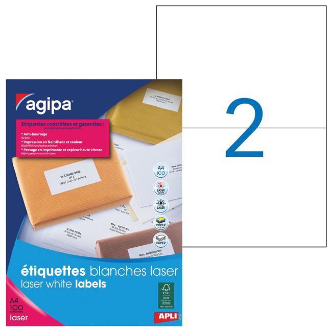 [AG119068] Labels laser 210x148mm Agipa A4 100 sheets