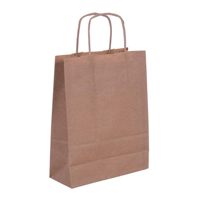 [EC310200] Paper bag, rolled tabs, 180x80x240mm, brown