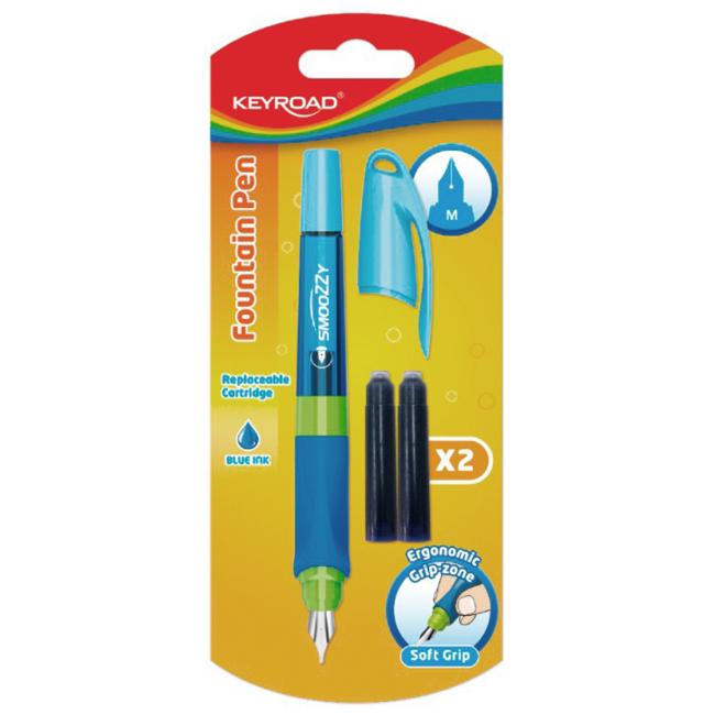 [EC971233] Fountain pen KEYROAD Easy Writer M, blister, 2 refills, mix of colors