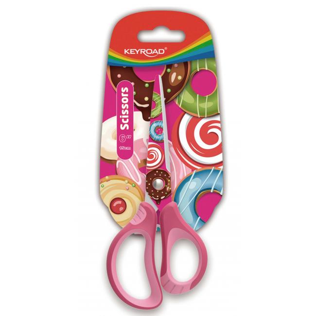 [EC971675] School scissors KEYROAD Tatto Soft, blister, mix of colors
