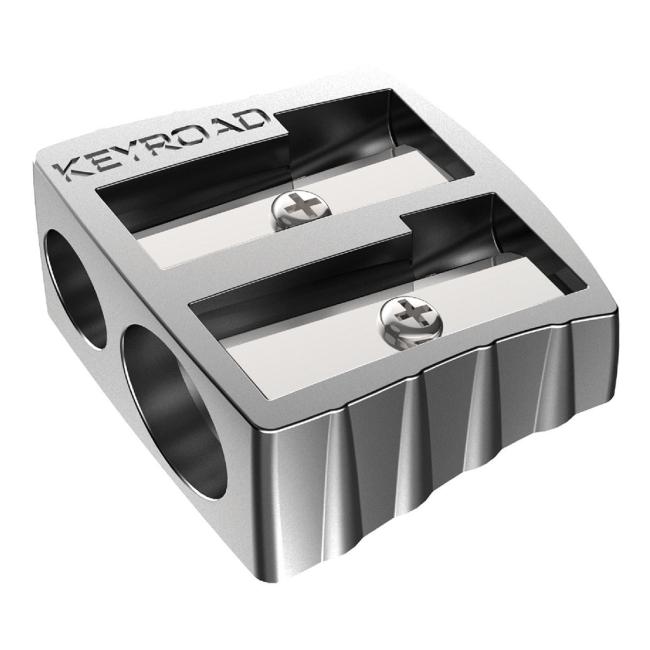 Double aluminum pencil sharpener KEYROAD display 24 pcs