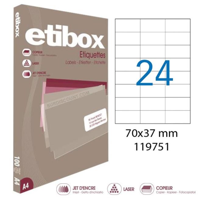 Universal labels 70x37mm Etibox A4 100 sheets