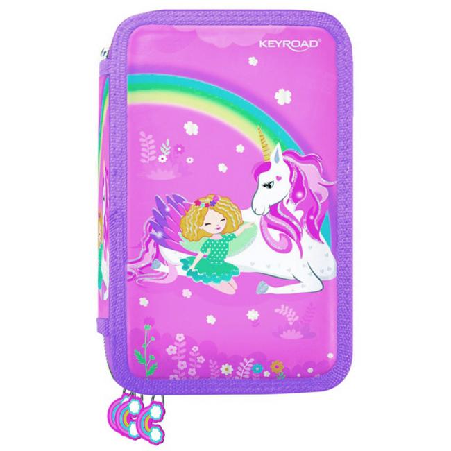 [EC971818] Pencil case KEYROAD 2-zip full, mix of colors