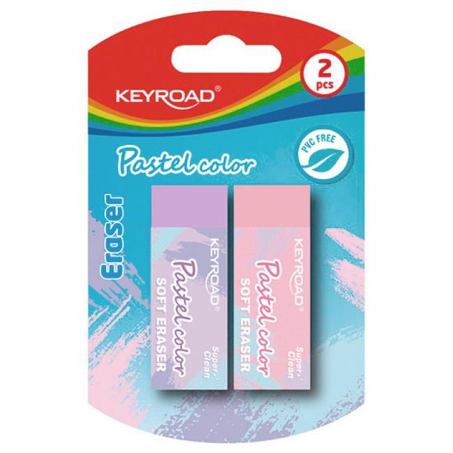 [EC972036] Rubber KEYROAD Pastel, blister 2 pcs, mix of colors