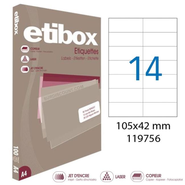 Universal labels 105x42.4mm Etibox A4 100 sheets