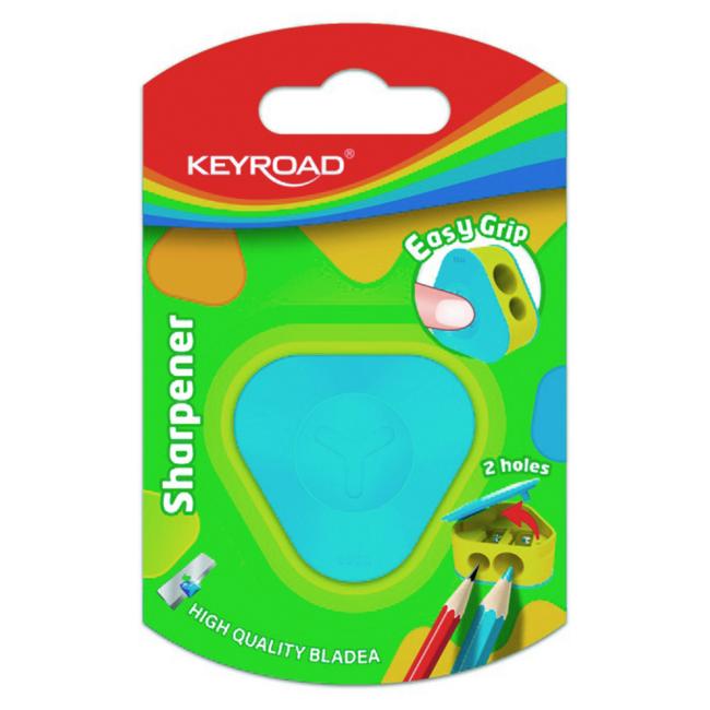 [EC972283] Strúhadlo KEYROAD plastové s dvomi otvormi, blister, mix farieb