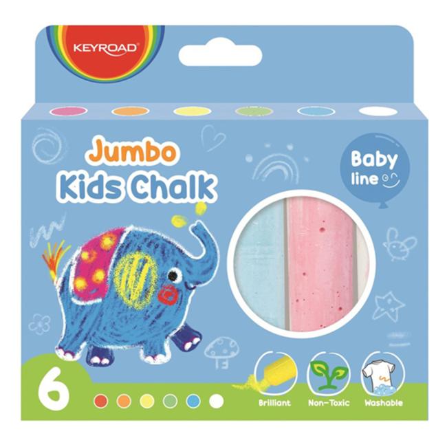 KEYROAD krieda na chodník, 6 ks, mix farieb