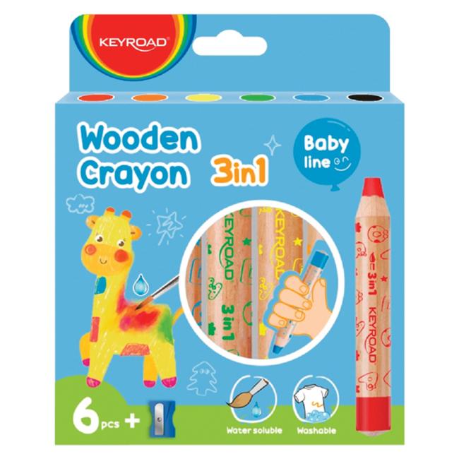 Wax - KEYROAD watercolor paints, 6 colors + grater