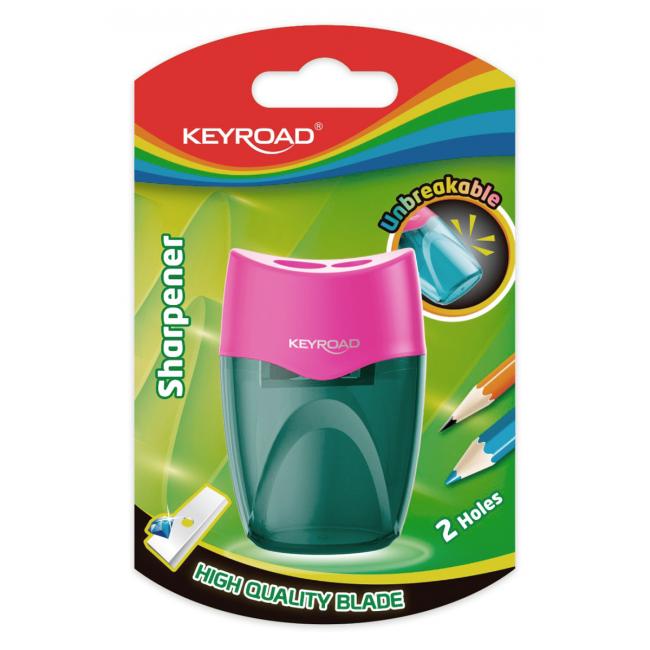 [EC972387] KEYROAD plastic grater with two holes, blister, mix of colors