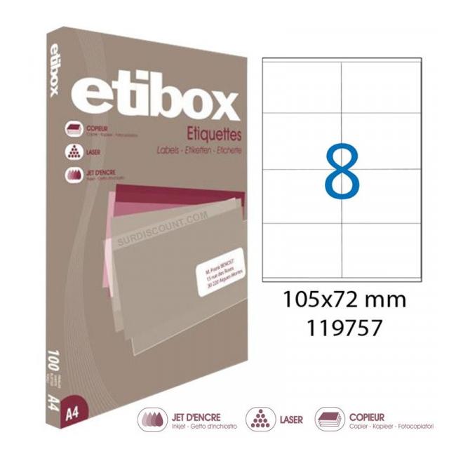 Universal labels 105x72mm Etibox A4 100 sheets