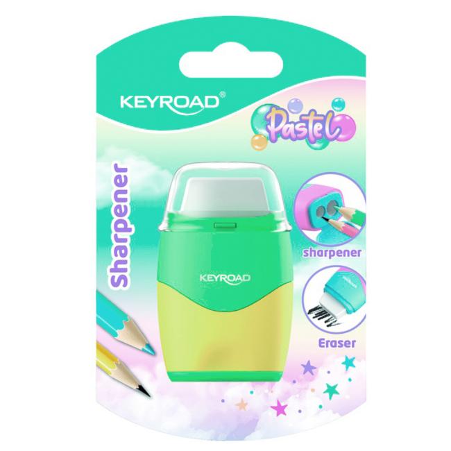 [EC972411] Grater KEYROAD Pastel color collection! plastic with two holes and rubber, blister, mix of colors