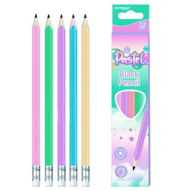 Set of pencils KEYROAD Pastel color collection! 12 pcs, mix of colors