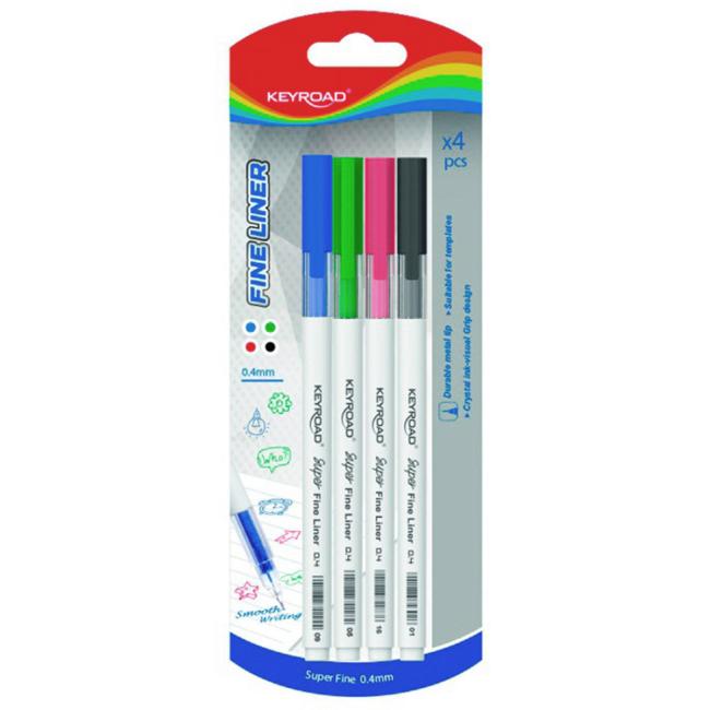 [EC972461] Súprava obliečok KEYROAD Fine 0,4 mm, blister 4 ks, mix farieb