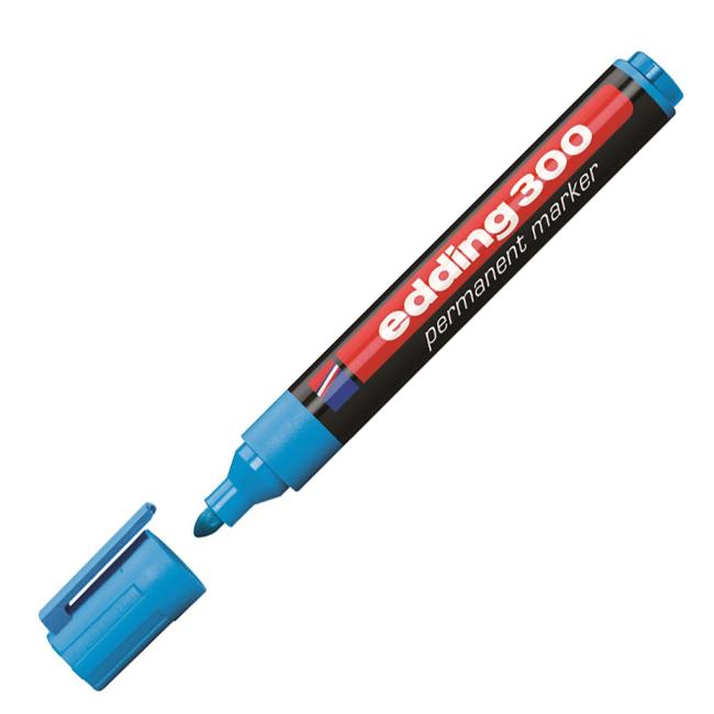 Permanent marker edding 300 light blue