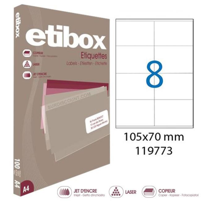 Universal labels 105x70mm Etibox A4 100 sheets
