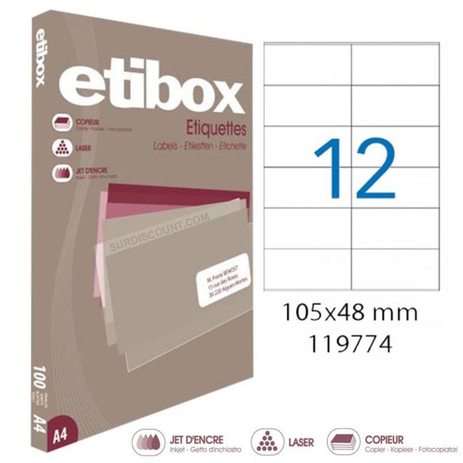 [AG119774] Labels universal 105x48mm Etibox A4 100 sheets