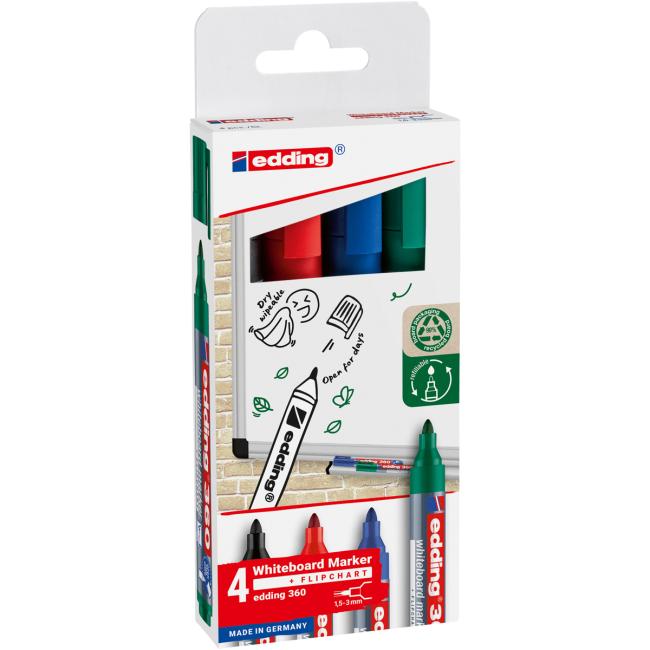[ED036094] Set of edding 360/4S whiteboard markers