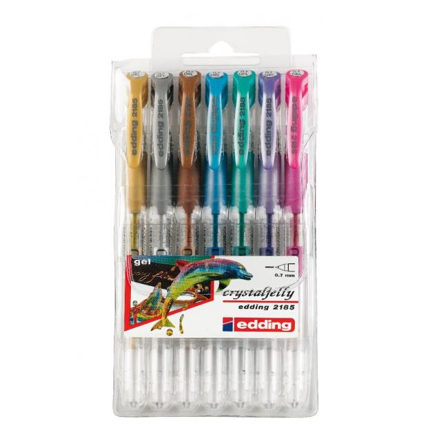 Set of gel rollers edding 2185/7S metallic colors