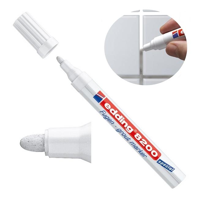 Štrbinový popisovač brúsený 8200 biely v BL