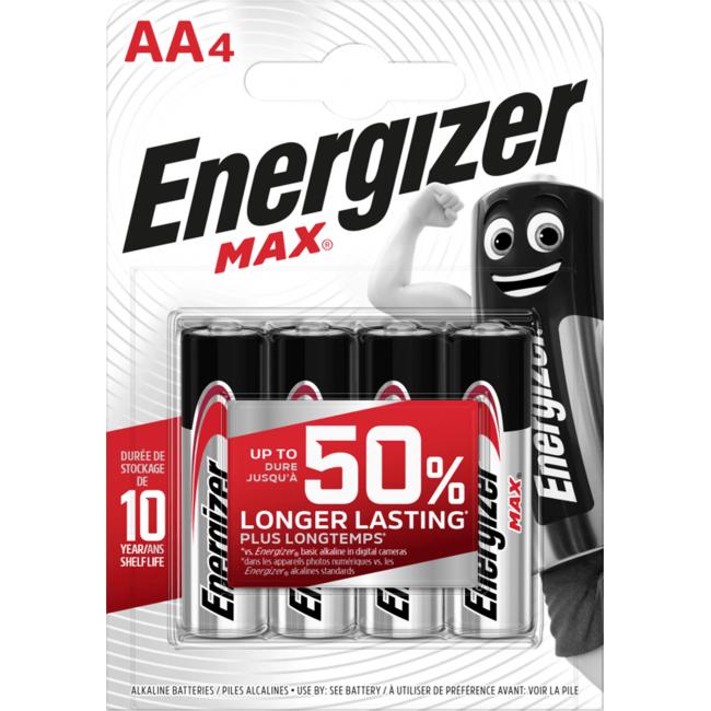 Energizer alkalická batéria Max 1,5 V, typ AA, 4 ks