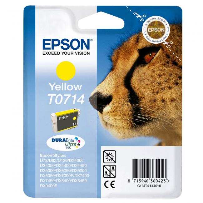 Ink cartridge Epson T07144011 yellow for D78/DX4000/4050/5000/5050/6000 (5.5 ml)