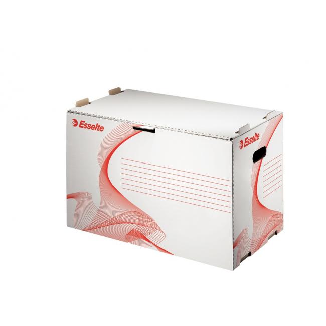 Esselte archive file box white/red 530x343x311 mm