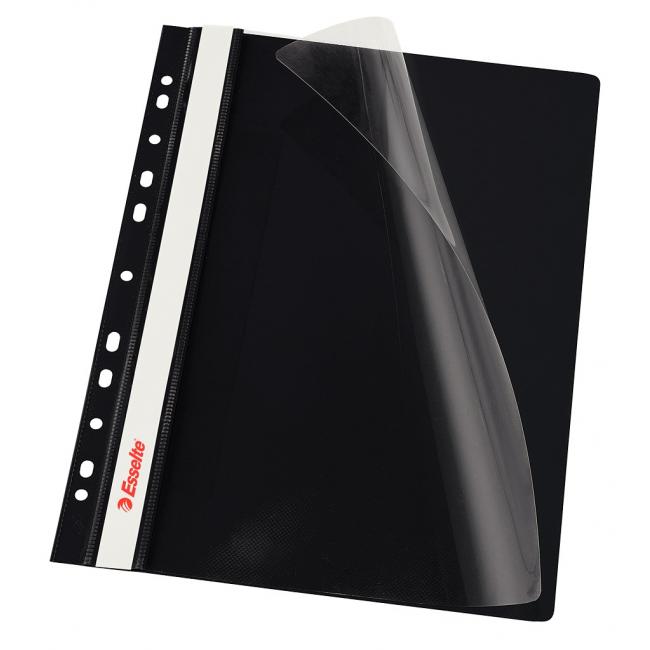 Esselte VIVIDA black quick-tie PVC with euro perforation