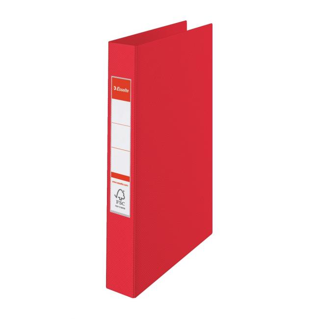 Esselte all-plastic 4-ring binder 4.2 cm VIVIDA red